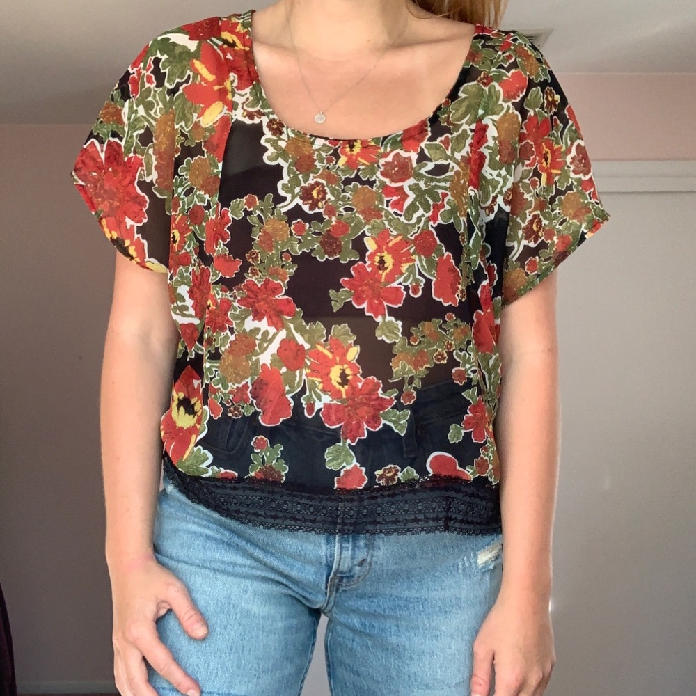 Sheer floral top